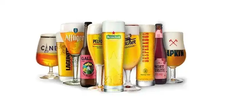Gamme de verres de bières craft et spéciales distribuées par France Boissons