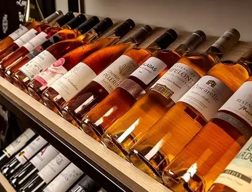 Sélection de vins dans une cave France Boissons